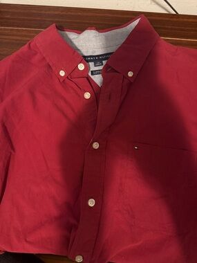 Tommy Hilfiger Men's Deep Red Button-Down Shirt
